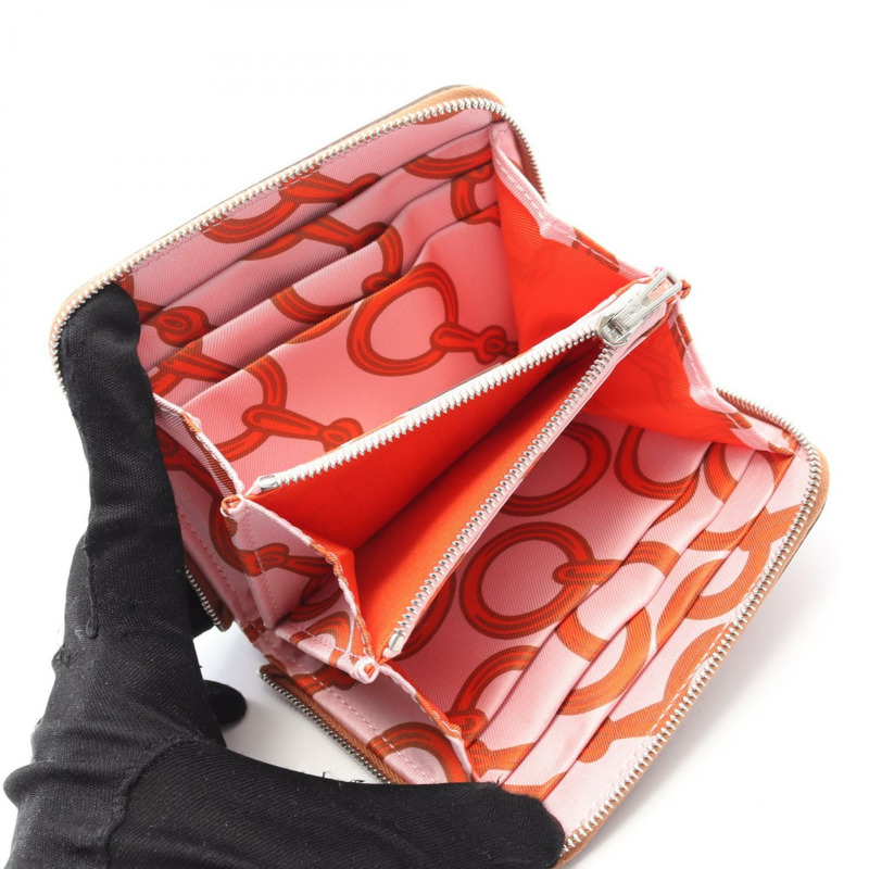 愛馬仕 Azap 迷你絲質皮夾,B Evercolor SHW 金色二手-2