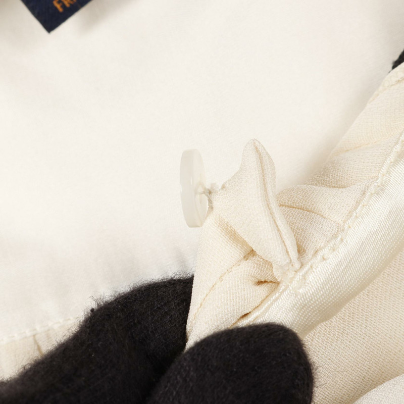 路易威登 (LOUIS VUITTON) RW212W DS3 FLDB12 真絲棉質洋裝，米色/黑色，二手女款-5