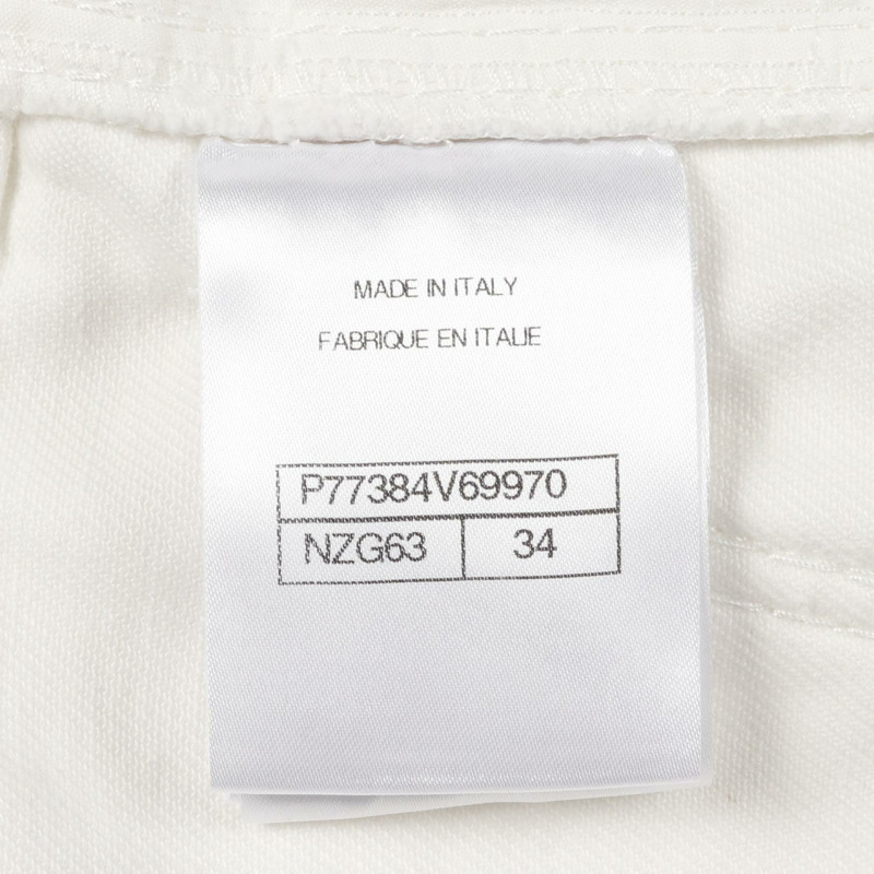 香奈兒 COCO 標誌紐帶牛仔褲 P77384V69970 棉 白色 二手 女款 34 碼-4