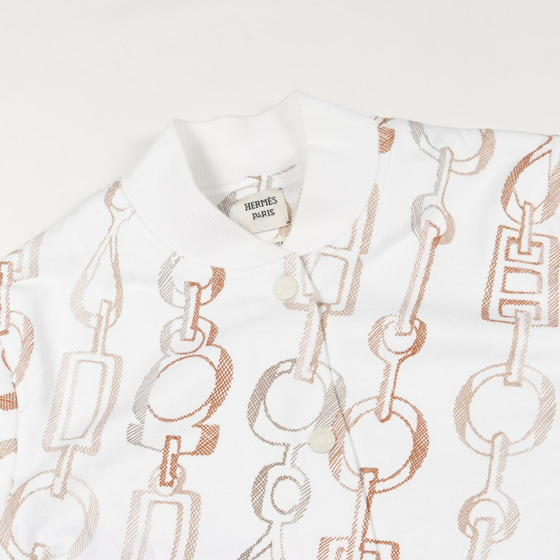 愛馬仕 DO RE BOUCLES 其他外套 棉質 白色 棕色 白色 二手 女款-6