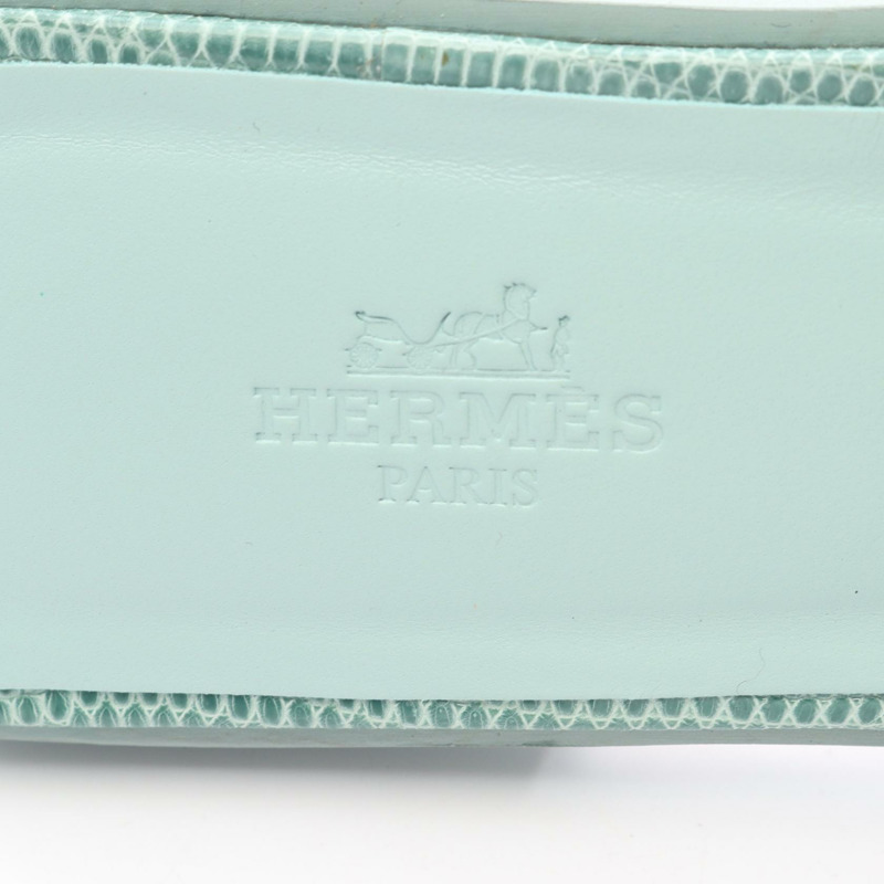 愛馬仕 Oran Mule 212179Z 蜥蜴皮異域皮革 綠色 二手 女款-4