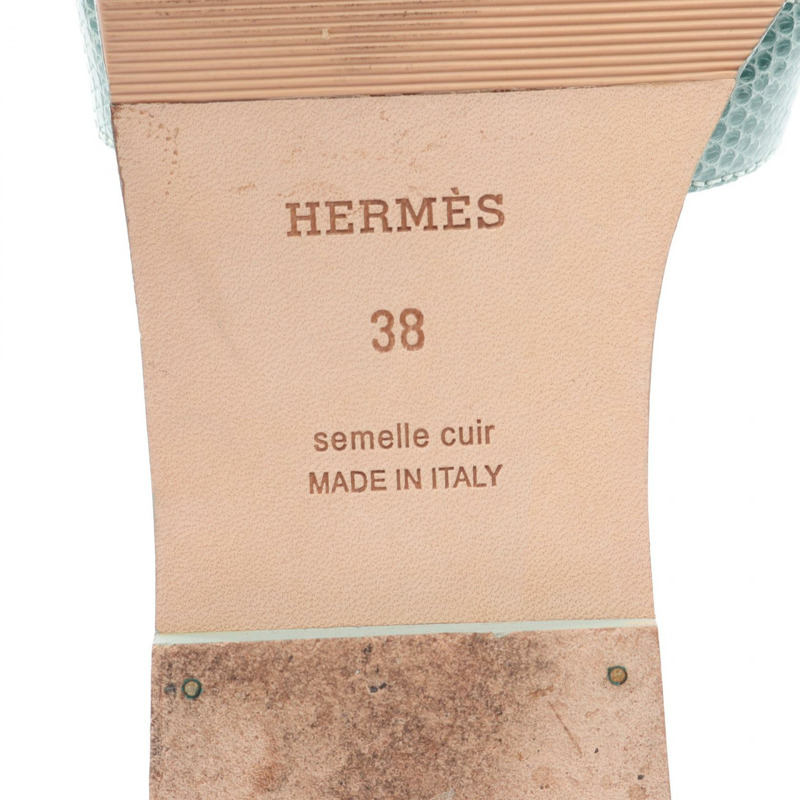 愛馬仕 Oran Mule 212179Z 蜥蜴皮異域皮革 綠色 二手 女款-5