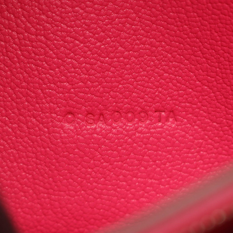 愛馬仕 Bearn Soufflet Rose tyrien 雙折皮夾 鴕鳥皮 鴕鳥皮 粉紅 二手 女士-4