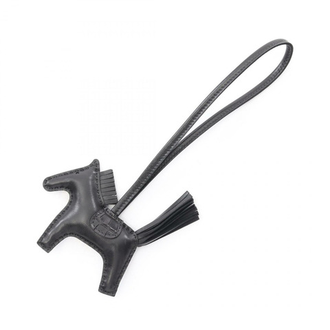 愛馬仕 Rodeo PM Touch Saw 黑色吊墜 Agneau milo Agneau milo / Matt alligator crocodile skin 黑色二手女士