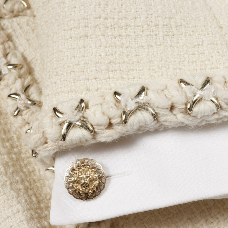 香奈兒 (CHANEL) 巴黎麗茲藝術系列斜紋軟呢外套,羊毛材質,米色,二手女裝-8