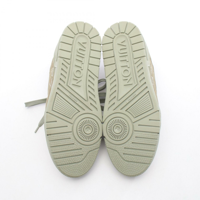 路易威登 LV 運動鞋系列 #7 繫帶款 1ADHA4 皮革 綠色 二手 男款-3