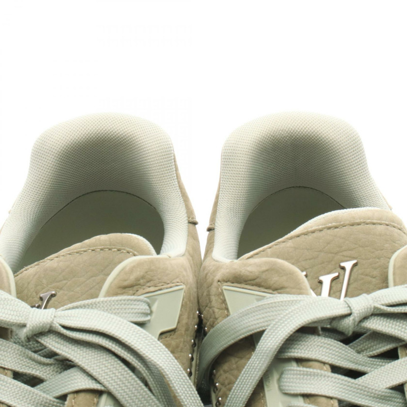 路易威登 LV 運動鞋系列 #7 繫帶款 1ADHA4 皮革 綠色 二手 男款-5