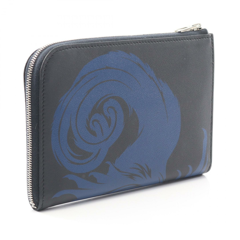 愛馬仕 Remix Duo 奇美拉龍紋 L 型拉鍊長皮夾 Y 皮革 SHW-1