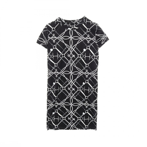 愛馬仕 PARCOURS SANS FAUTE T卹洋裝 #34 純棉黑灰色二手女款