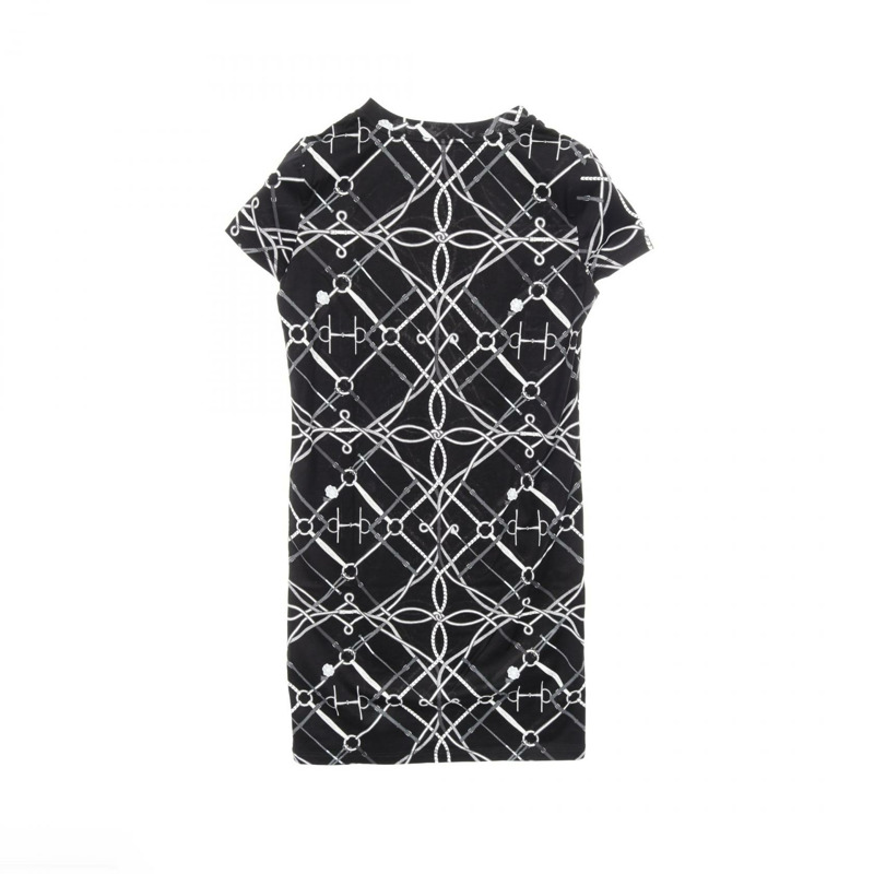 愛馬仕 PARCOURS SANS FAUTE T卹洋裝 #34 純棉黑灰色二手女款-1