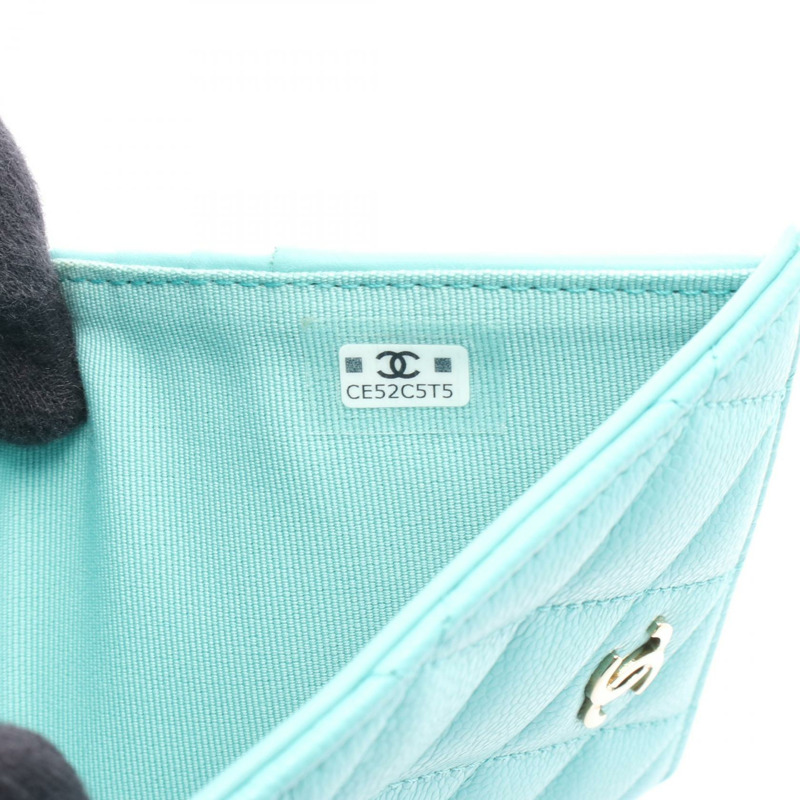 香奈兒 (CHANEL) Matelasse Classic 小號錢包 AP3178 粒面小牛皮 綠色 二手 GHW CC-4