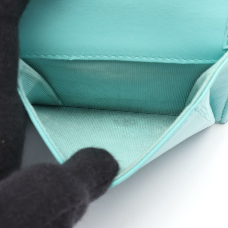 香奈兒 (CHANEL) Matelasse Classic 小號錢包 AP3178 粒面小牛皮 綠色 二手 GHW CC-5