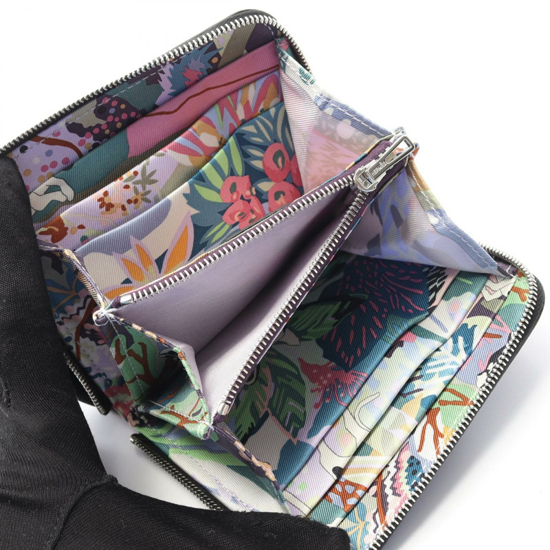 愛馬仕 Azap 迷你 SilkIn 皮夾,黑色 Epsom 皮革,二手 SHW 皮革-2