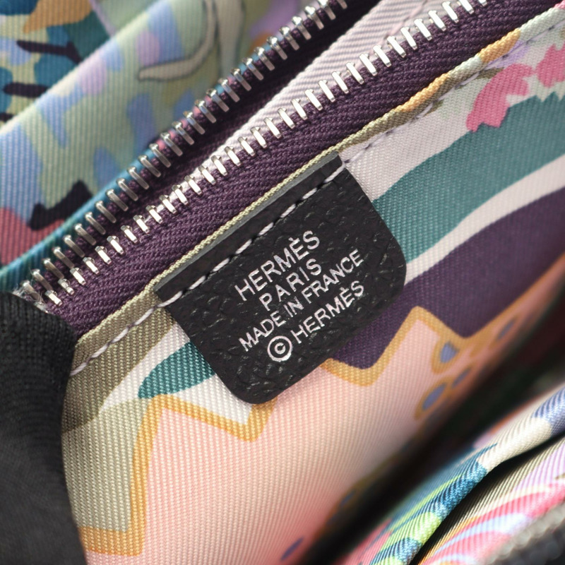 愛馬仕 Azap 迷你 SilkIn 皮夾,黑色 Epsom 皮革,二手 SHW 皮革-3