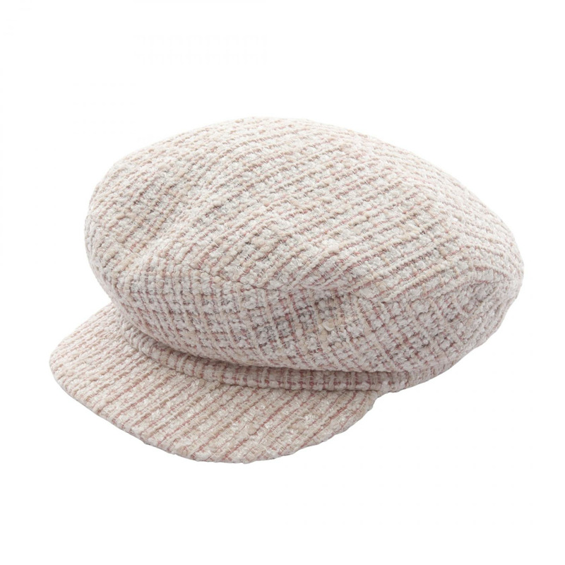 香奈兒 COCO 標誌帽子,粉紅色,棉質黏膠混紡,二手,女款 M 碼-0