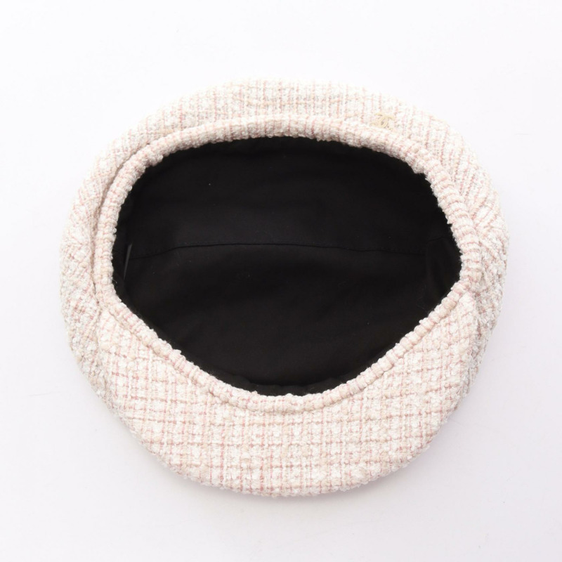 香奈兒 COCO 標誌帽子,粉紅色,棉質黏膠混紡,二手,女款 M 碼-2