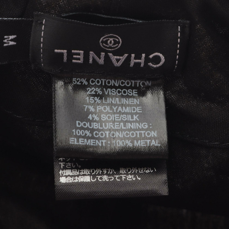 香奈兒 COCO 標誌帽子,粉紅色,棉質黏膠混紡,二手,女款 M 碼-4