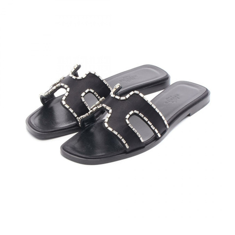 愛馬仕 Oran 穆勒涼鞋 平底鞋 黑色 二手 女款 #36 1/2