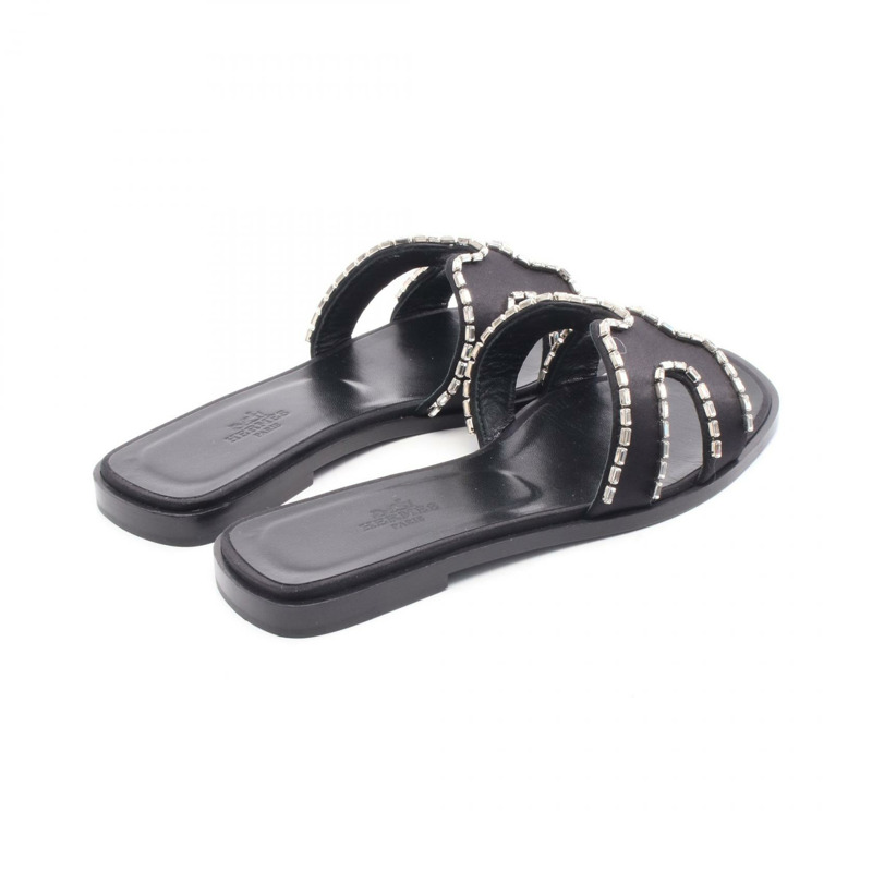 愛馬仕 Oran 穆勒涼鞋 平底鞋 黑色 二手 女款 #36 1/2-1