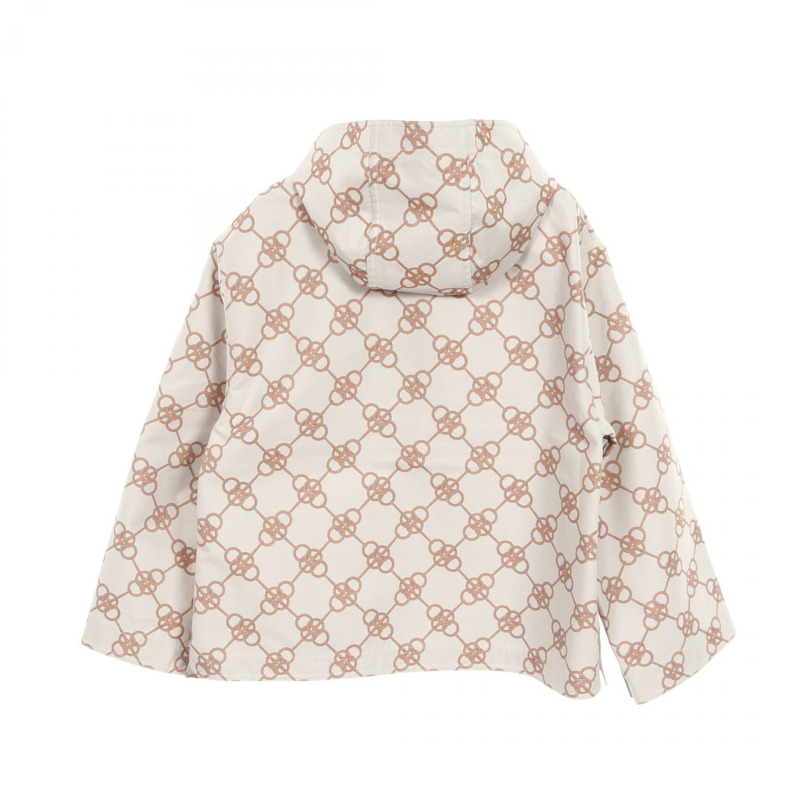 愛馬仕 (HERMES) 拉鍊式短版外套 2E0154DX 棉質人造絲米色橘色二手女款 #38-1