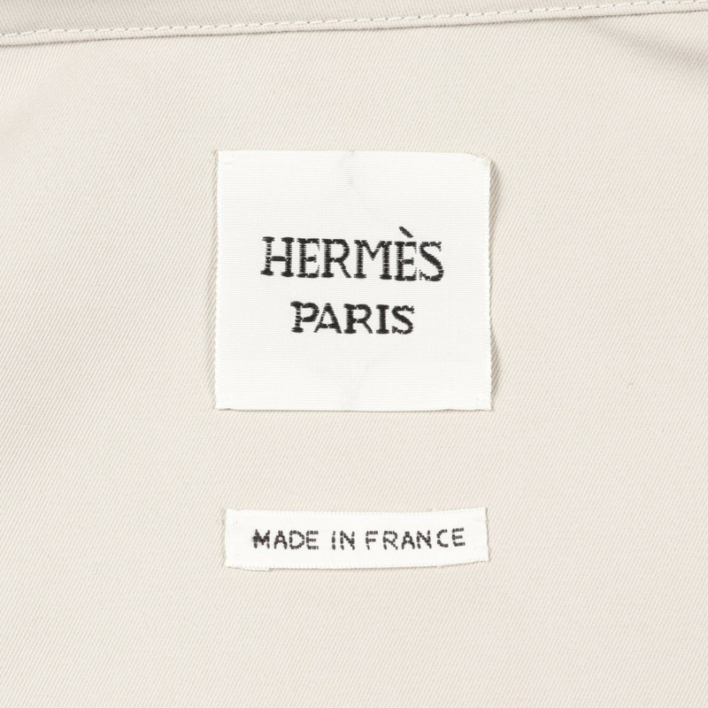 愛馬仕 (HERMES) 拉鍊式短版外套 2E0154DX 棉質人造絲米色橘色二手女款 #38-2