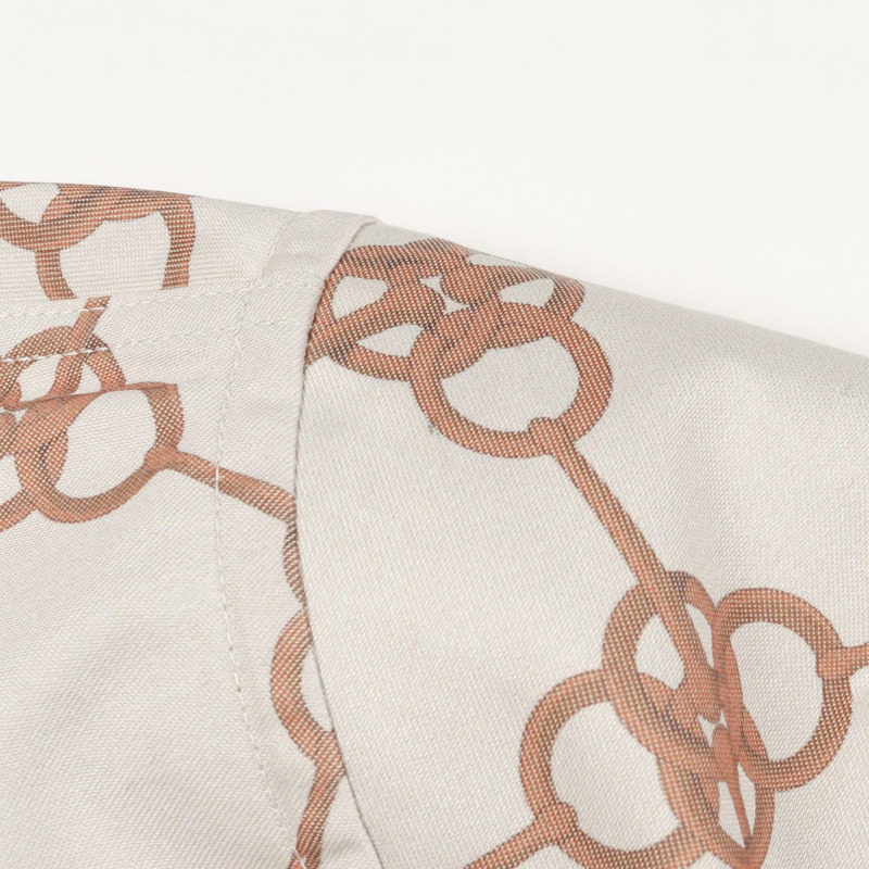 愛馬仕 (HERMES) 拉鍊式短版外套 2E0154DX 棉質人造絲米色橘色二手女款 #38-5