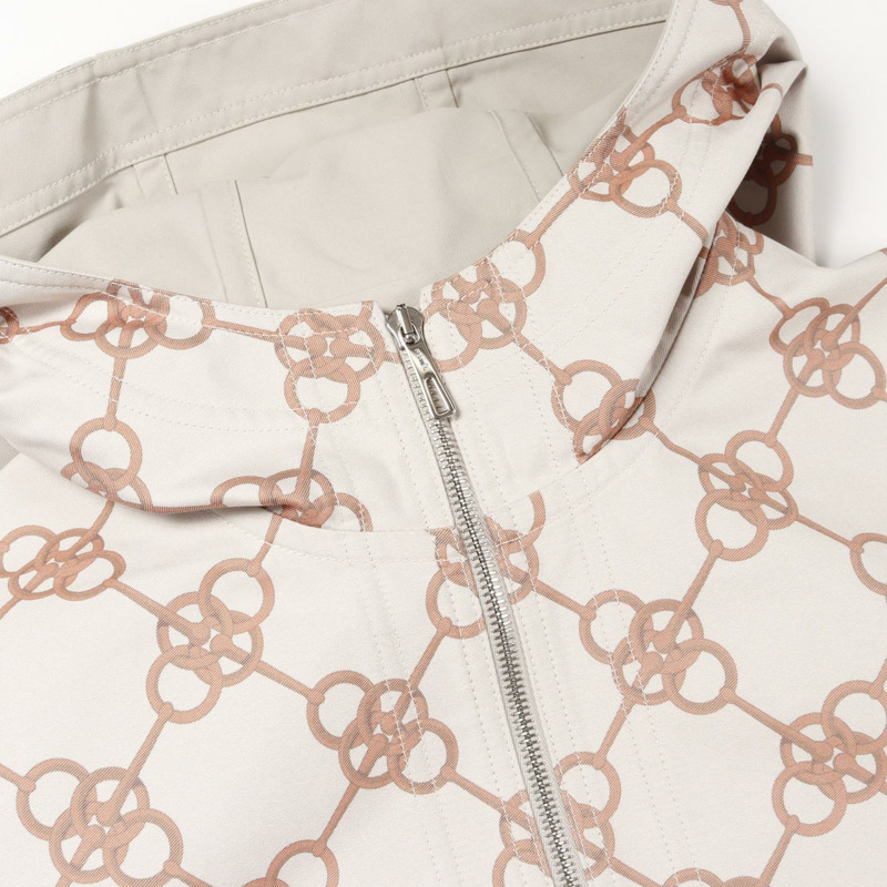 愛馬仕 (HERMES) 拉鍊式短版外套 2E0154DX 棉質人造絲米色橘色二手女款 #38-6