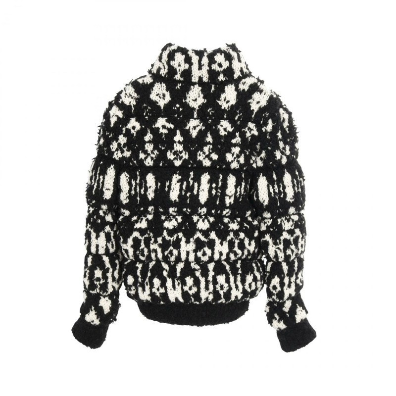 香奈兒 COCO 標誌外套 #34 P62172K47609 羊毛羊絨混紡 黑白 二手-1