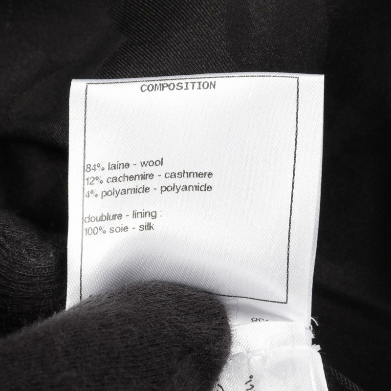 香奈兒 COCO 標誌外套 #34 P62172K47609 羊毛羊絨混紡 黑白 二手-4