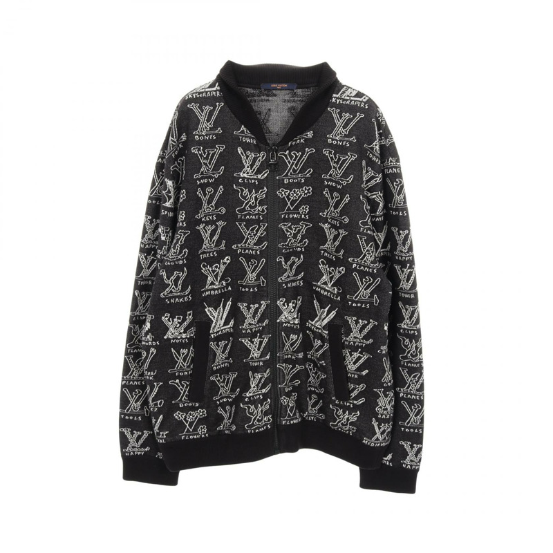路易威登 LV 卡通提花拉鍊外套 其他外套 RM211M ZMH HKY21W 棉質黑色 二手 男款-0
