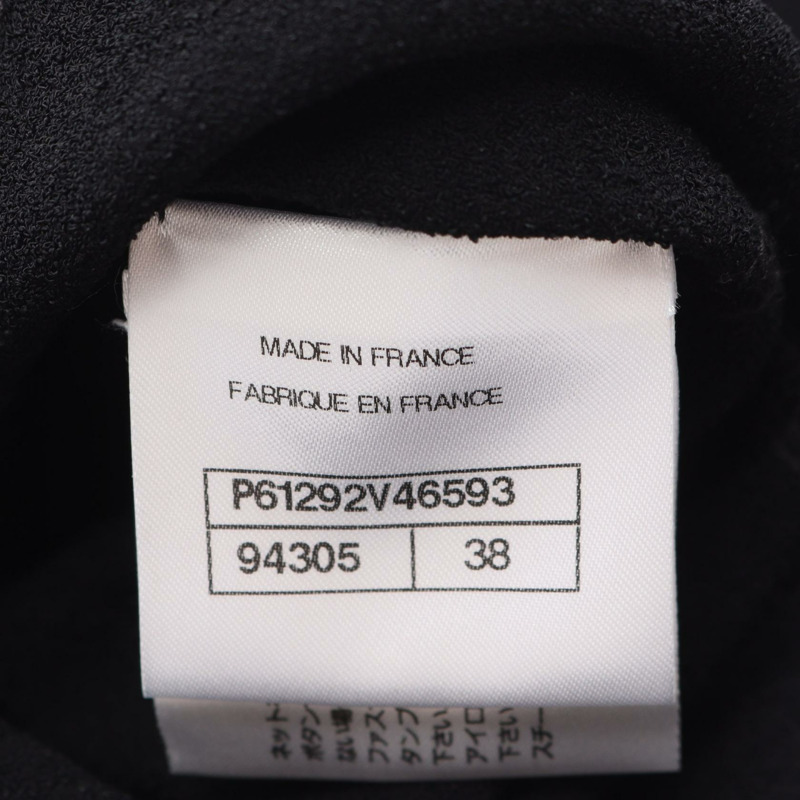 香奈兒 COCO 標誌紐扣 無色外套 P61292V46593 黏膠黑色 二手女裝-4