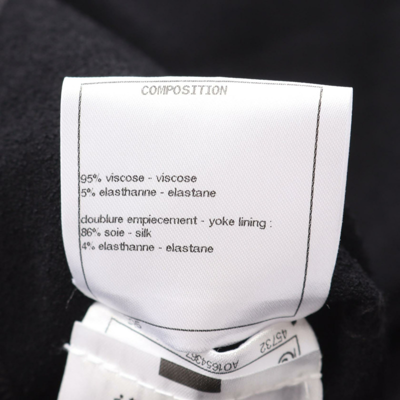 香奈兒 COCO 標誌紐扣 無色外套 P61292V46593 黏膠黑色 二手女裝-5