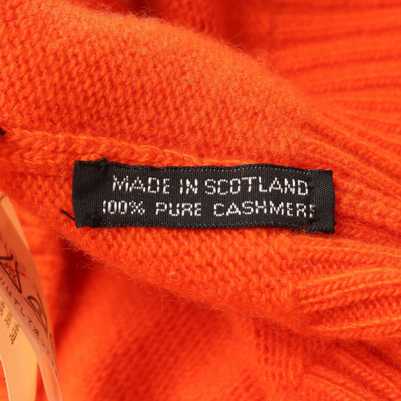 香奈兒 COCO 標誌針織衫 C-TK5914 羊絨棕色橙色黑色二手 1 碼 CC-4