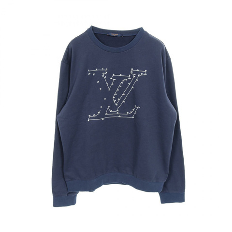 路易威登 LV 縫線印花刺繡衛衣，純棉，海軍藍，二手，男款 XL 碼