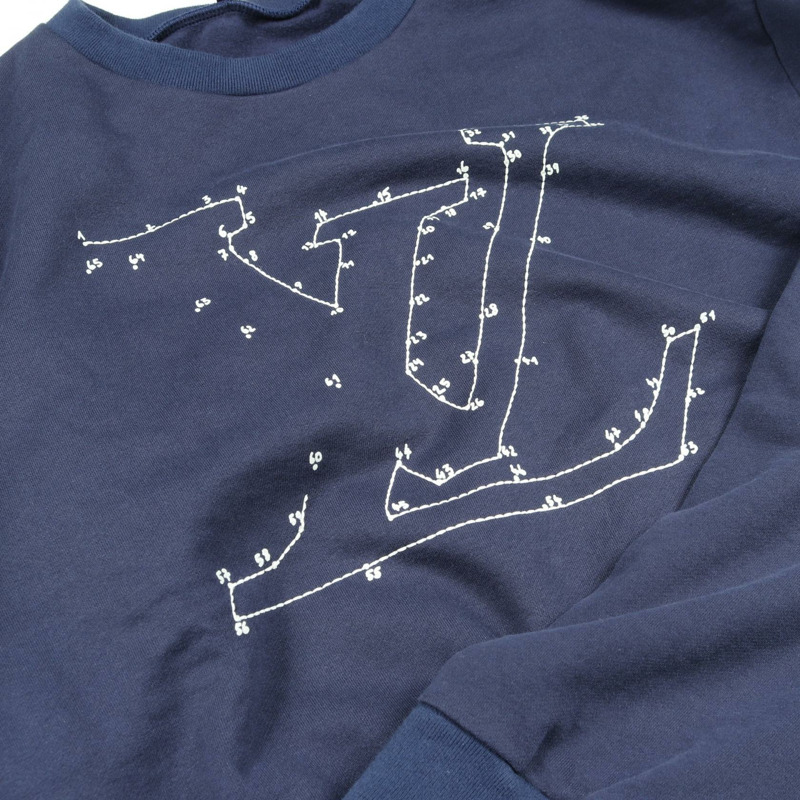 路易威登 LV 縫線印花刺繡衛衣,純棉,海軍藍,二手,男款 XL 碼-9