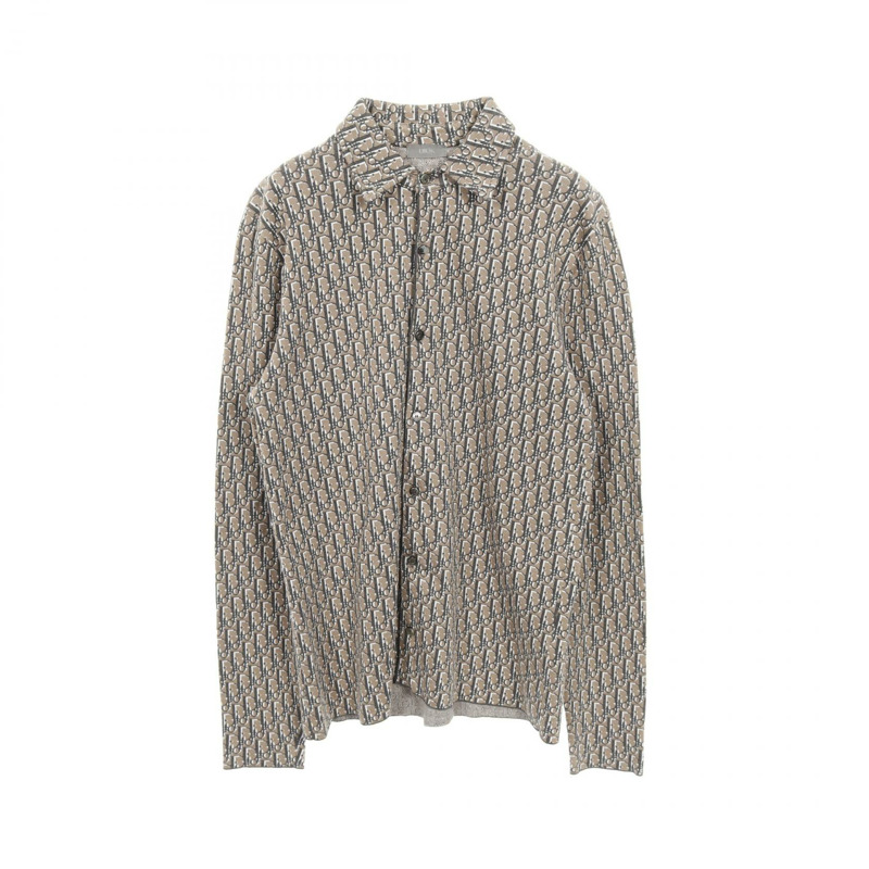 Christian Dior Oblique 襯衫上衣 XS 碼 023M550AT099 棉 米色 二手 男款-0