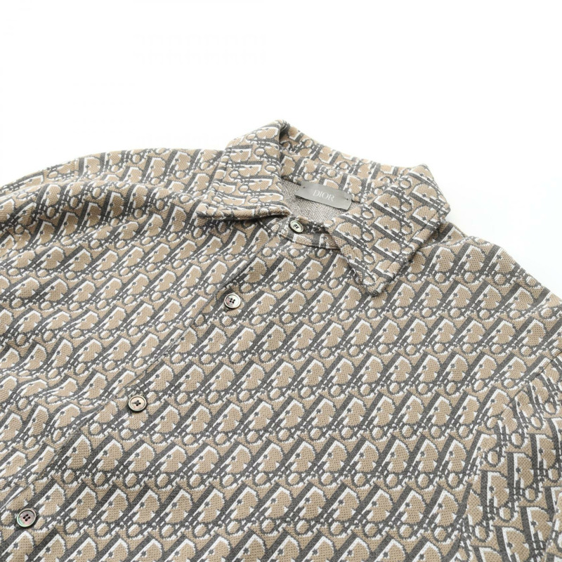 Christian Dior Oblique 襯衫上衣 XS 碼 023M550AT099 棉 米色 二手 男款-8