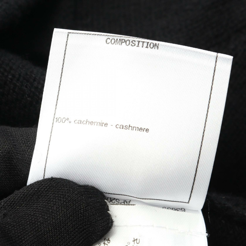 香奈兒 COCO 標誌紐扣開襟針織衫 #38 P73483K10530 羊絨黑色二手-3
