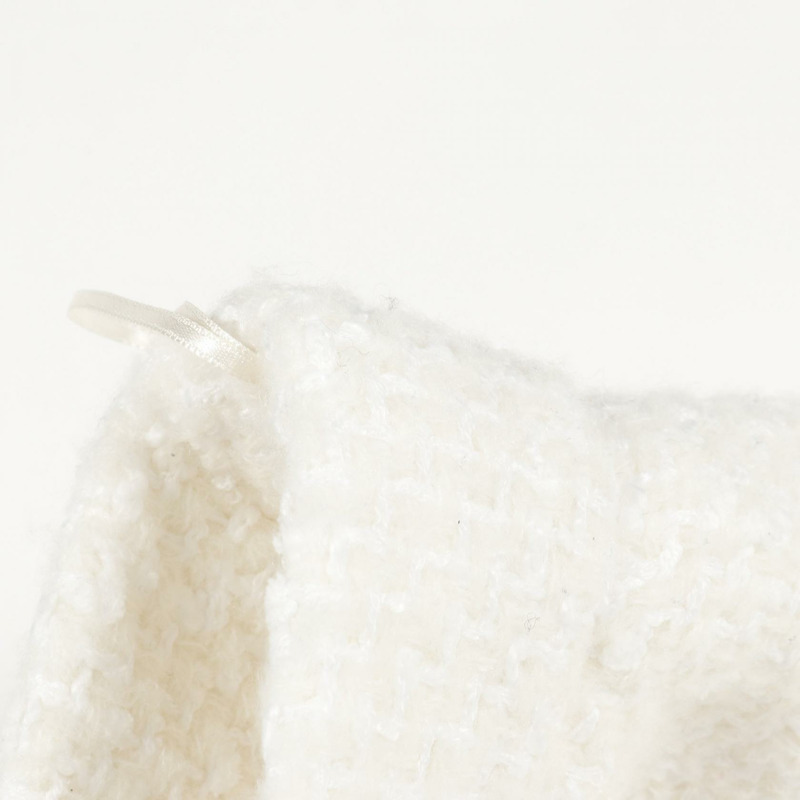 香奈兒 COCO 標誌紐扣半身裙,羊毛、聚酯纖維、腈綸混紡,白色,二手,女款,34碼-5