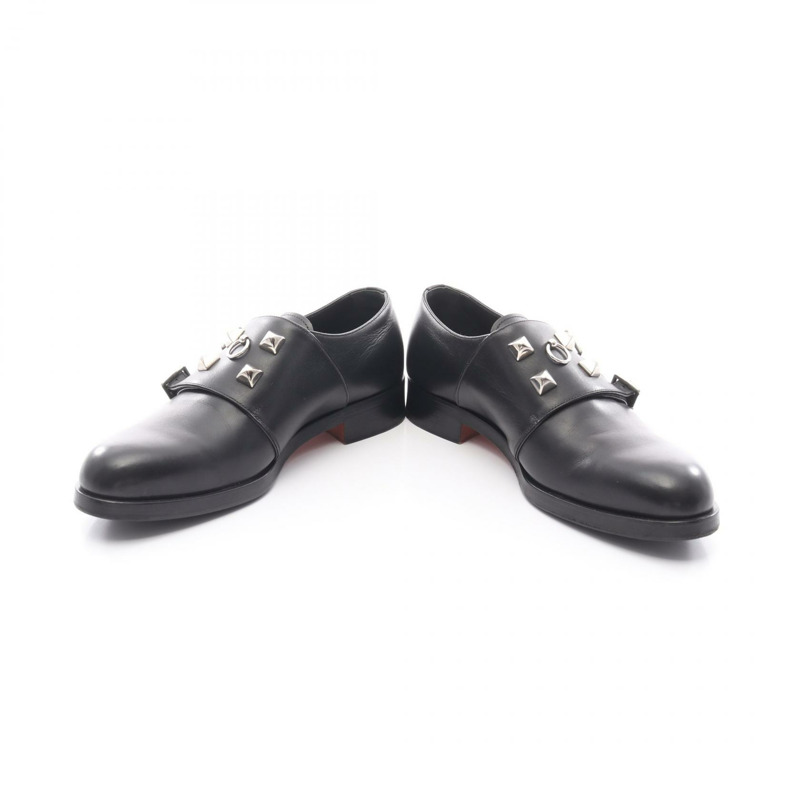 愛馬仕 Collier de chien 素面雙扣孟克鞋 182395Z 黑色真皮男士二手鞋-2