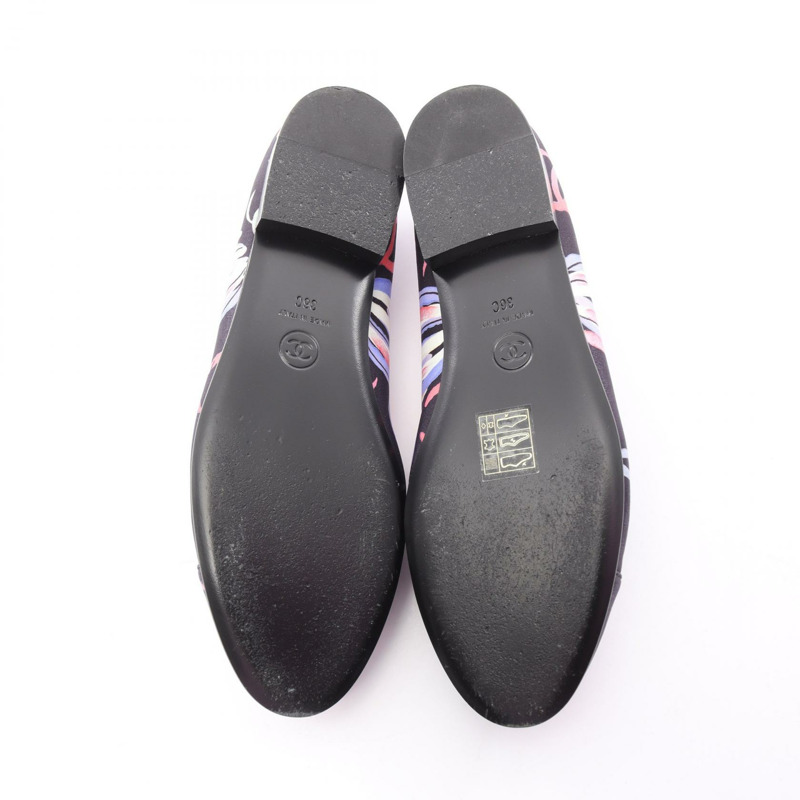 香奈兒 COCO 標誌鞋 G02819B16622 黑色粉紅色多色織物鞋 二手 女款 #36-3