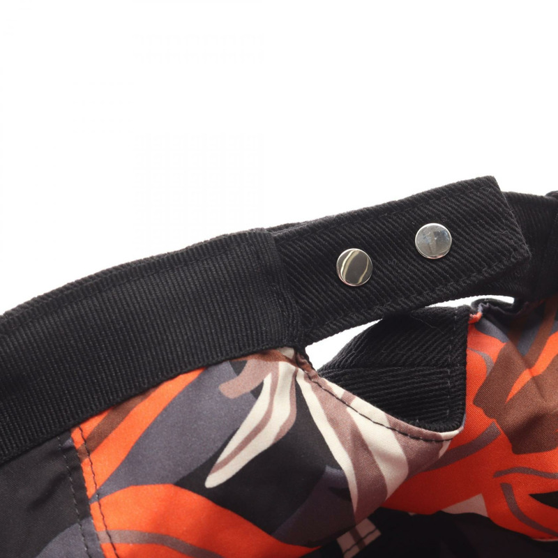 香奈兒 COCO 標誌棉質黑紅色二手女帽-6