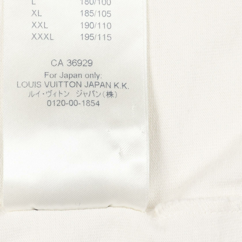 路易威登 2054 LV 純色印花T卹 L碼 純棉 白色 二手 男款-10