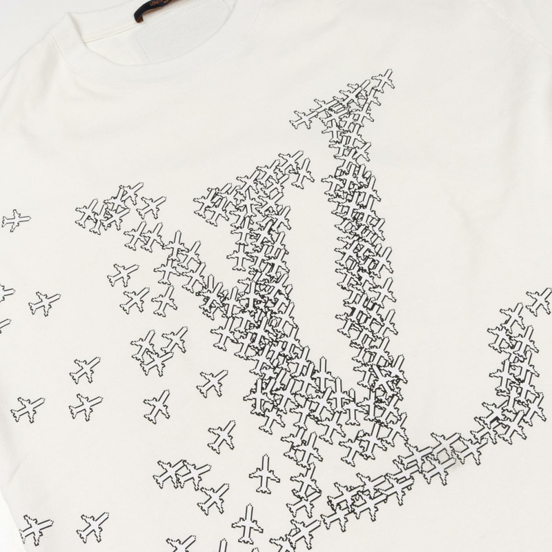 路易威登 2054 LV 純色印花T卹 L碼 純棉 白色 二手 男款-13