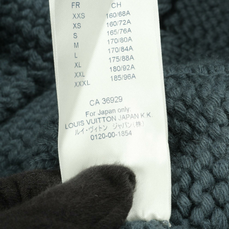 路易威登粗針織外套 其他外套 羊毛 綠色 二手 男士-3