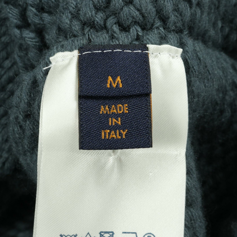 路易威登粗針織外套 其他外套 羊毛 綠色 二手 男士-5