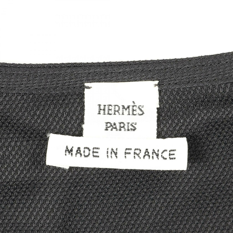 愛馬仕無袖洋裝 06-7300 絲質人造絲混紡 黑色 二手 女款 34碼-2