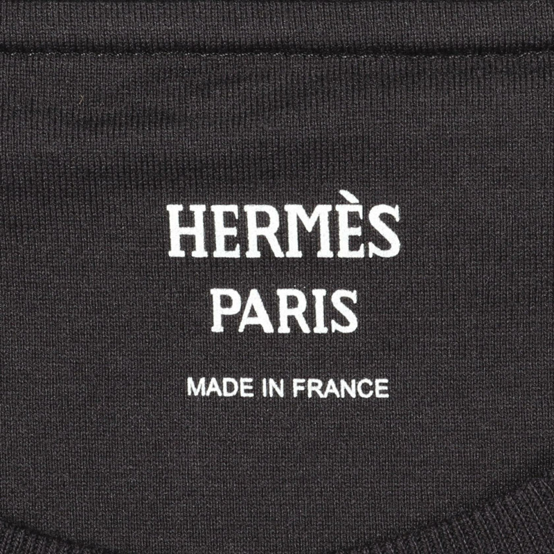 愛馬仕 Cartouche 長版 T 卹洋裝 4E4530DA 純棉黑二手女款 #34-2