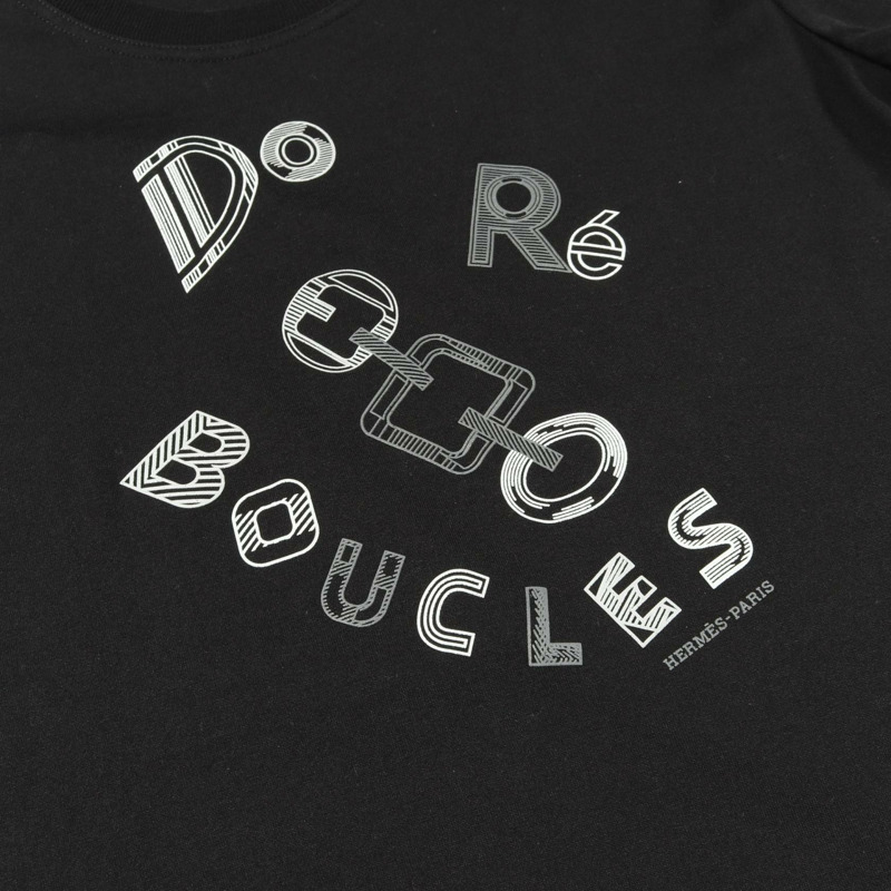 愛馬仕 (HERMES) 超短洋裝長T卹 3H4506DL 純棉黑色二手女款 #34-6