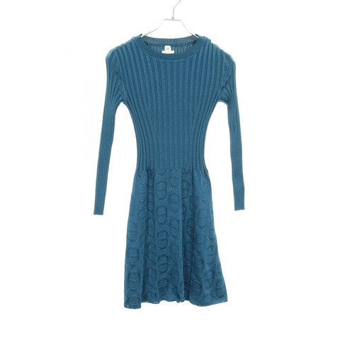 愛馬仕 (HERMES) 羅紋針織洋裝 16-7703 絲質 綠色 二手 女款 #34